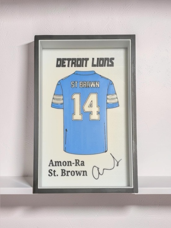 Generic Other - Amon-Ra St. Brown Jersey Display Box | Lions Fan Gift | Football Wall Art